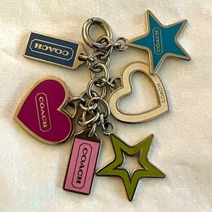 Authentic vintage Coach hearts & stars keychain